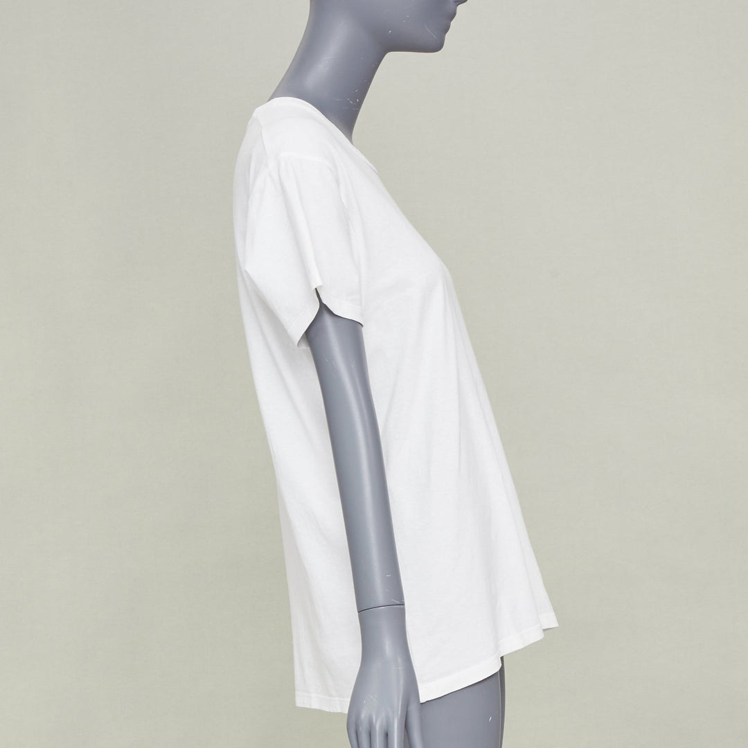 MAISON MARGIELA 2022 Numeric Logo Distortion Print casual white cotton tshirt S