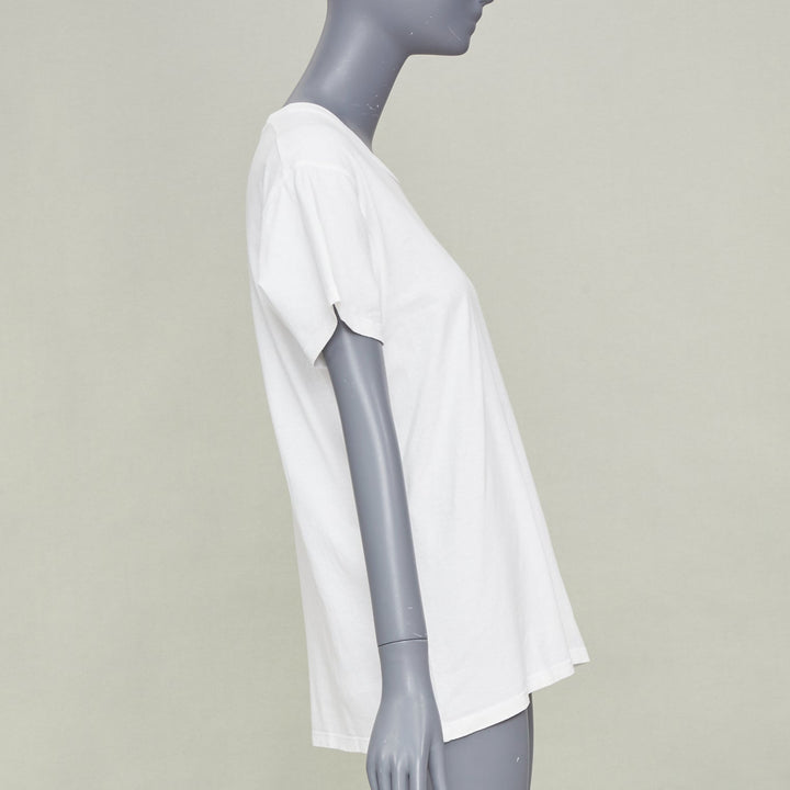 MAISON MARGIELA 2022 Numeric Logo Distortion Print casual white cotton tshirt S