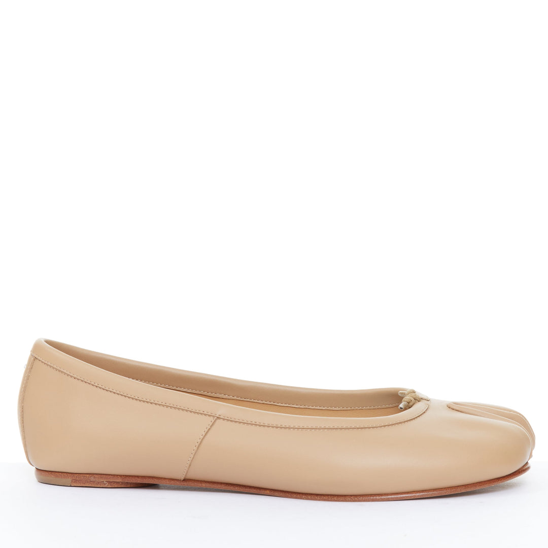 MAISON MARGIELA Tabi  nude soft nappa leather split toe ballet flats EU37.5