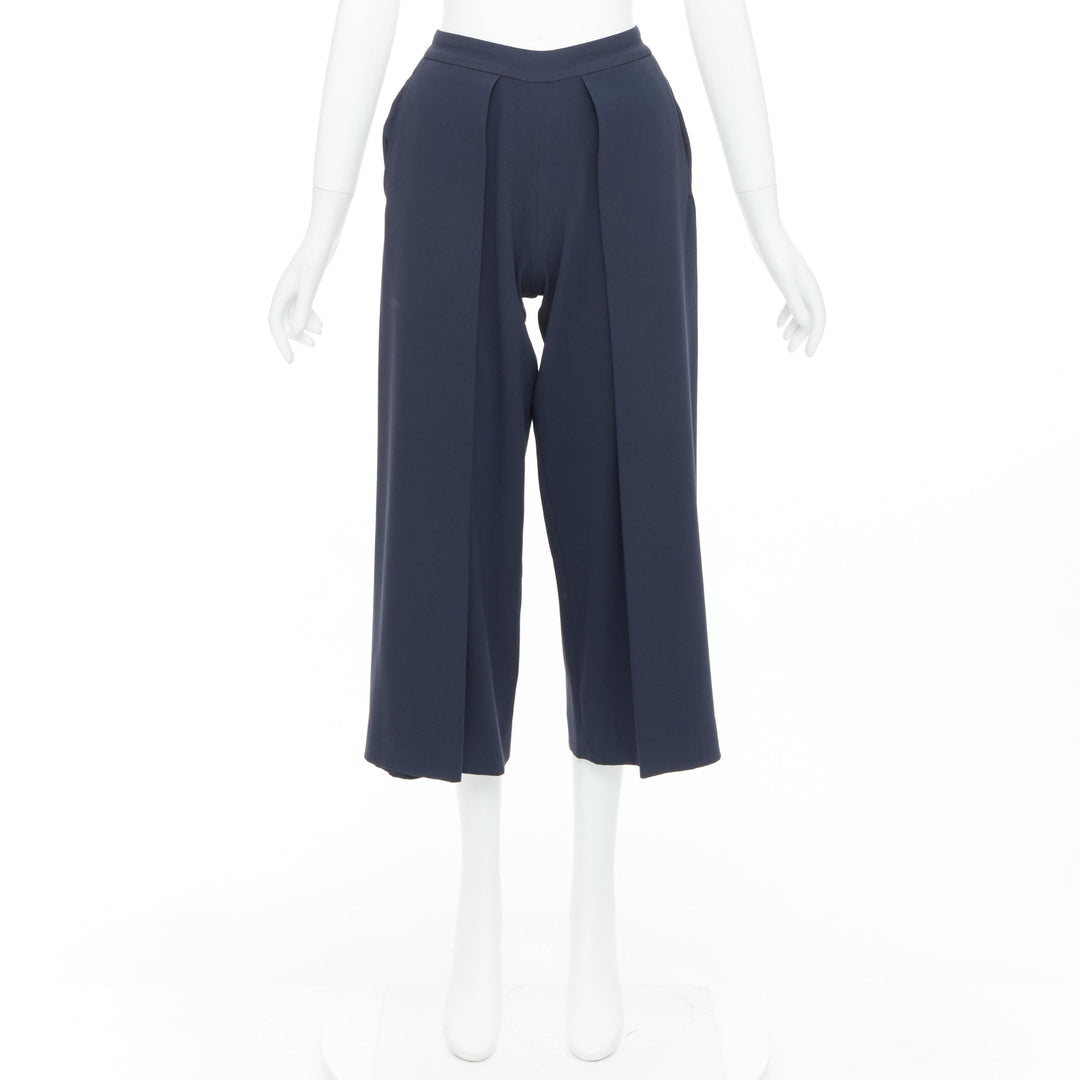 RAG & BONE dark grey inverted pleated cropped wide pants US0 XS