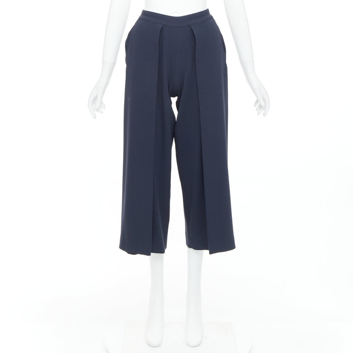 RAG & BONE dark grey inverted pleated cropped wide pants US0 XS