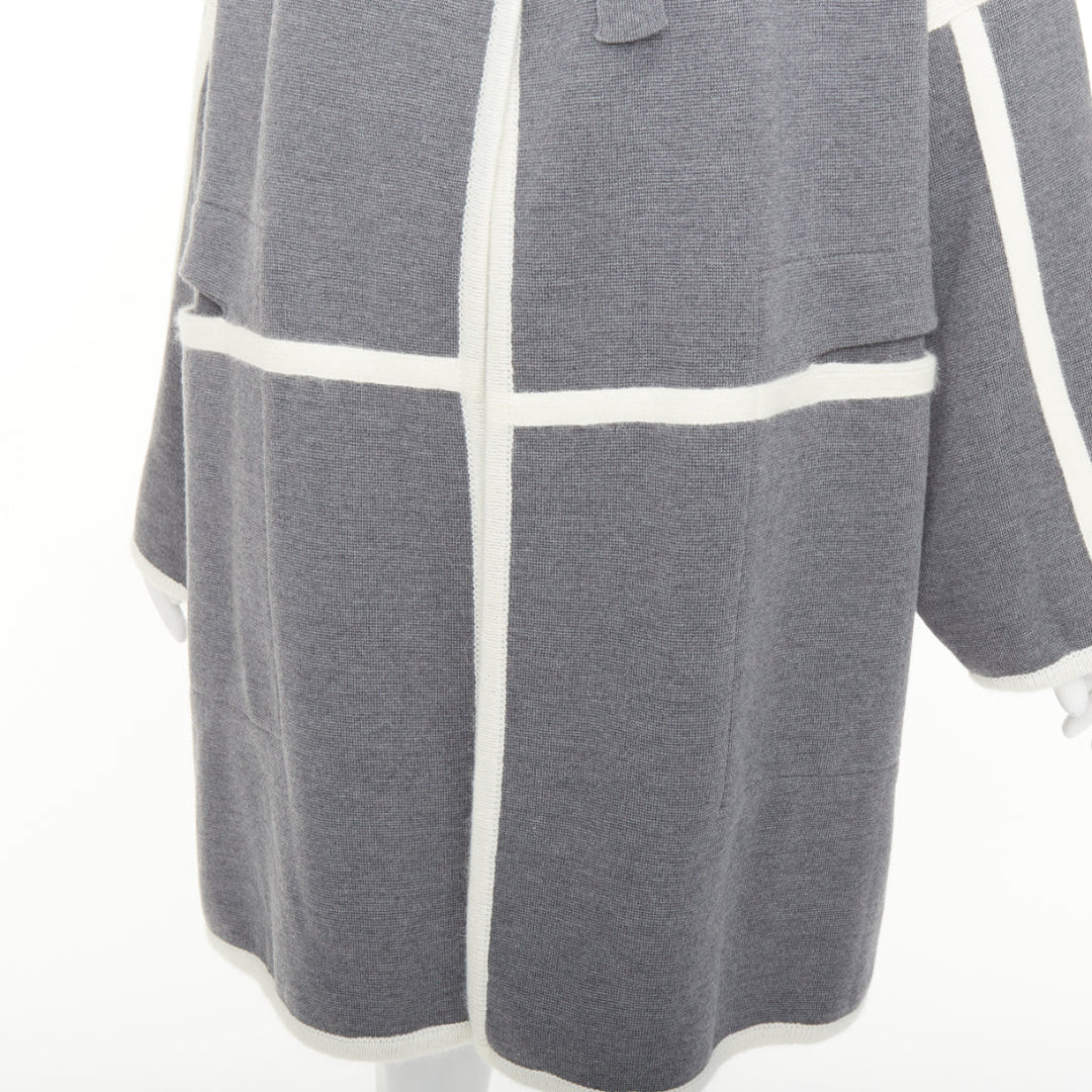 CHLOE 2014 Runway anthracite cage virgin wool angora cape coat S