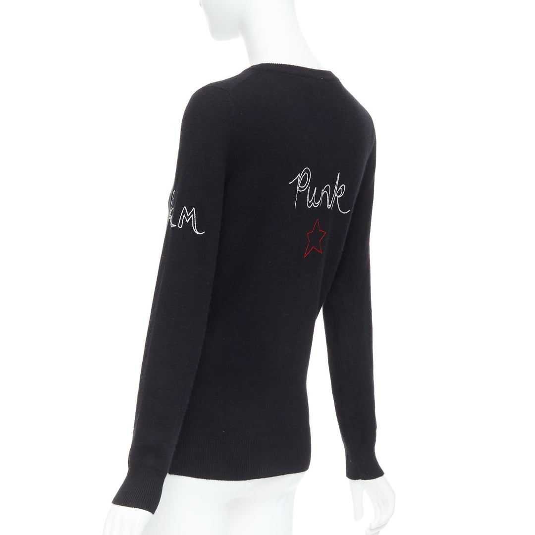 BELLA FREUD 100% cashmere Fairytale of New York black sweater XS