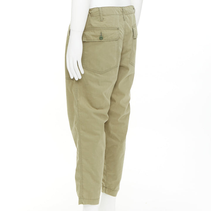 COMME DES GARCONS GANRYU 2016 khaki green cotton tapered baker pants M