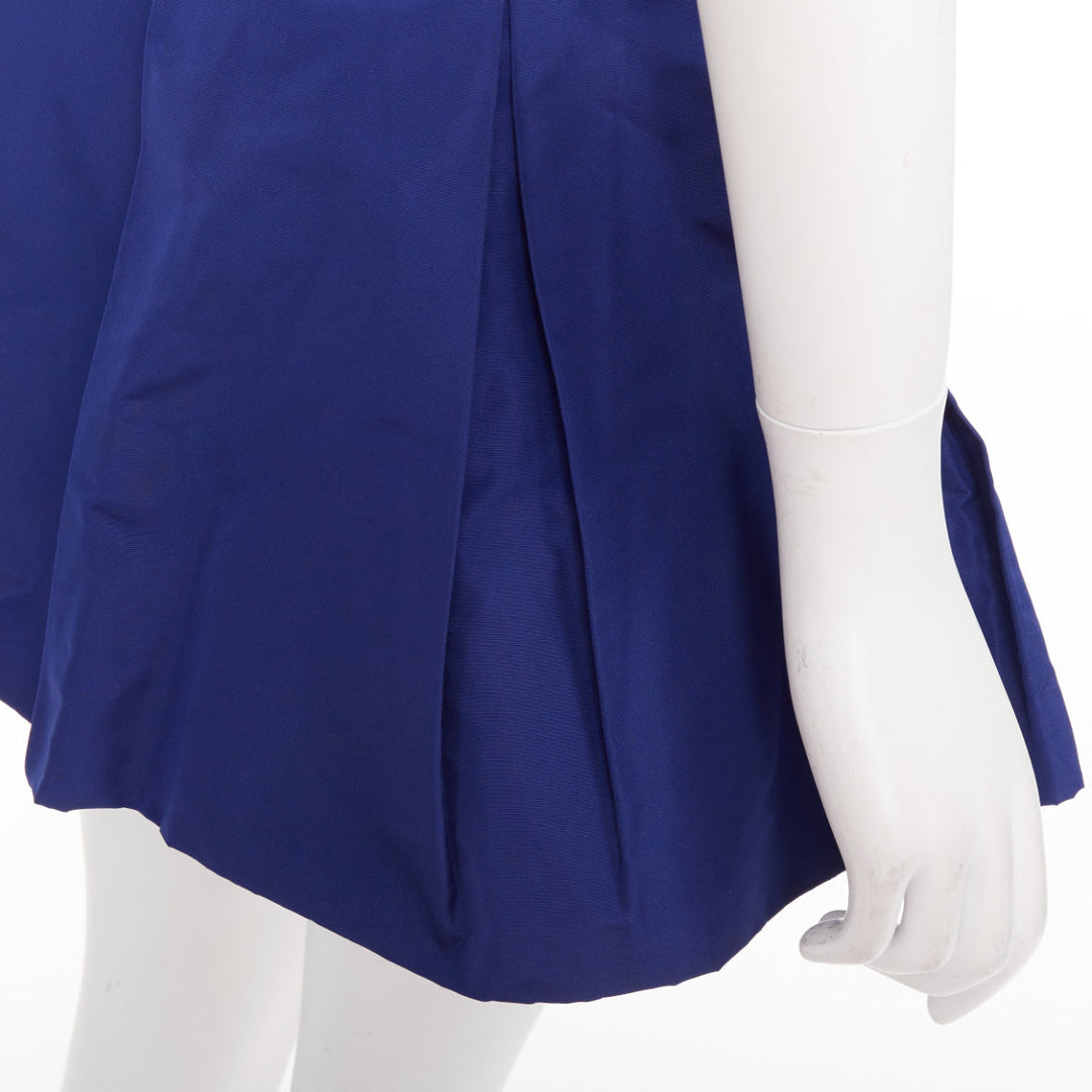 MIU MIU Vintage 2006 blue nylon box pleat A-line high waisted mini skirt IT38 XS
