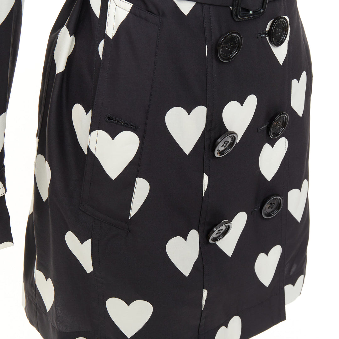 BURBERRY 2013 Runway Sandringham heart print double breasted trench jacket S