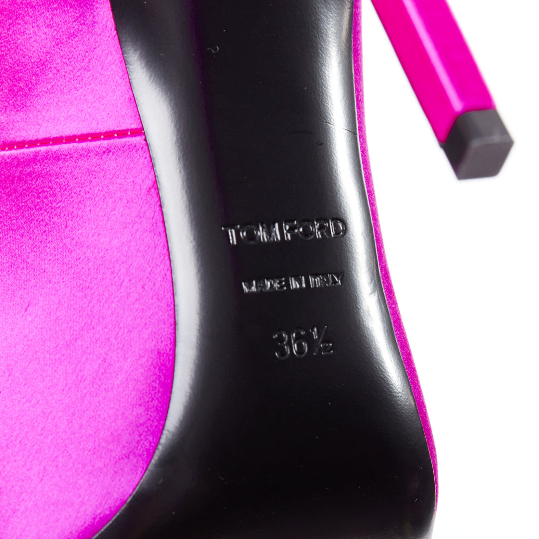 TOM FORD hot pink satin pointy front stiletto heeled pumps EU36.5