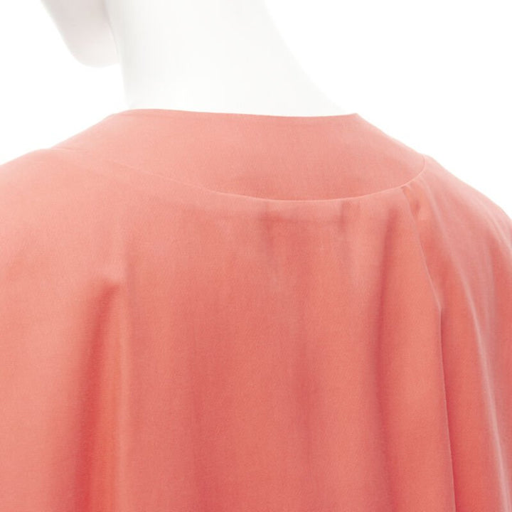 MARNI coral pink cotton silk pleated bubble back boxy sleeveless dress IT40