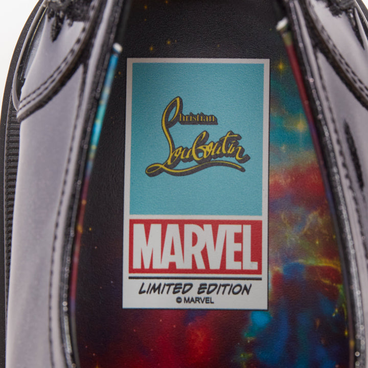 rare CHRISTIAN LOUBOUTIN MARVEL The Amazing Loubi Flat Cosmos black loafer EU41
