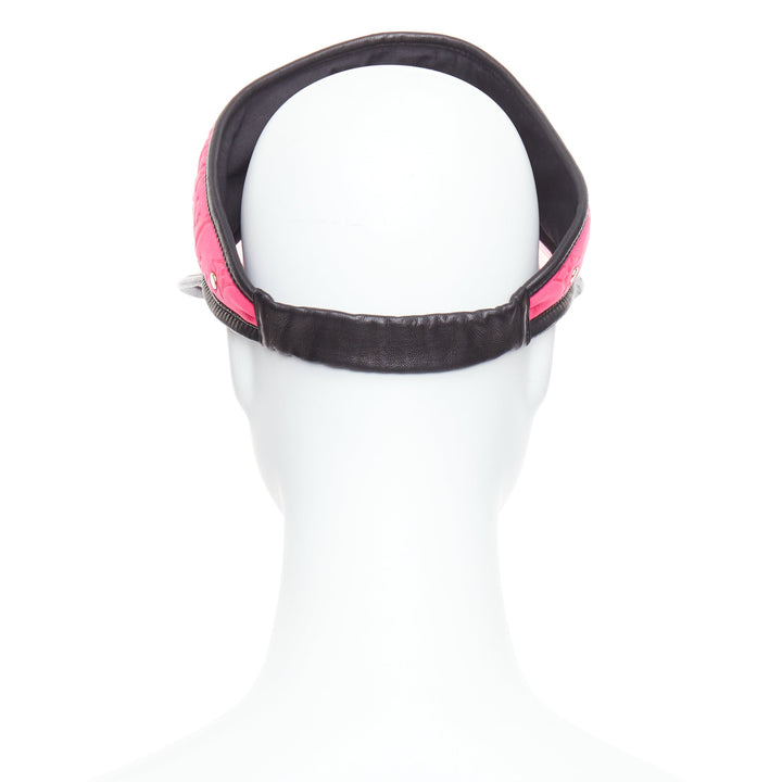 LOUIS VUITTON pink neoprene LV monogram PVC leather trim visor