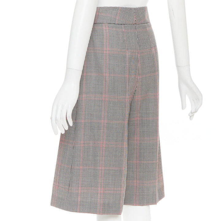 ALEXANDRE VAUTHIER COUTURE SS2021 Runway grey red glen plaid bermuda shorts