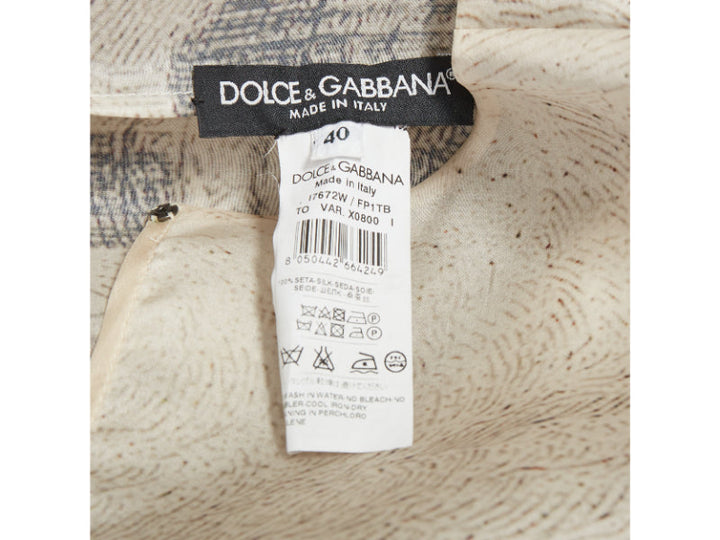 DOLCE GABBANA 2014 100% silk Greek Temple Ruins print sleeveless top IT40 S