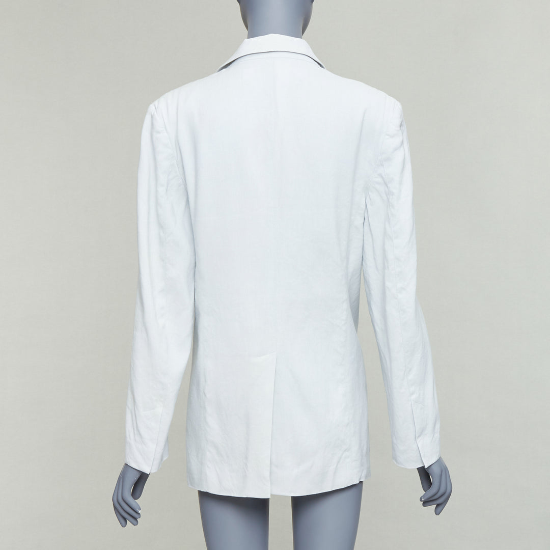 JACQUEMUS Le Coup De Soleil blue hemp virgin wool blend blazer FR34 XS