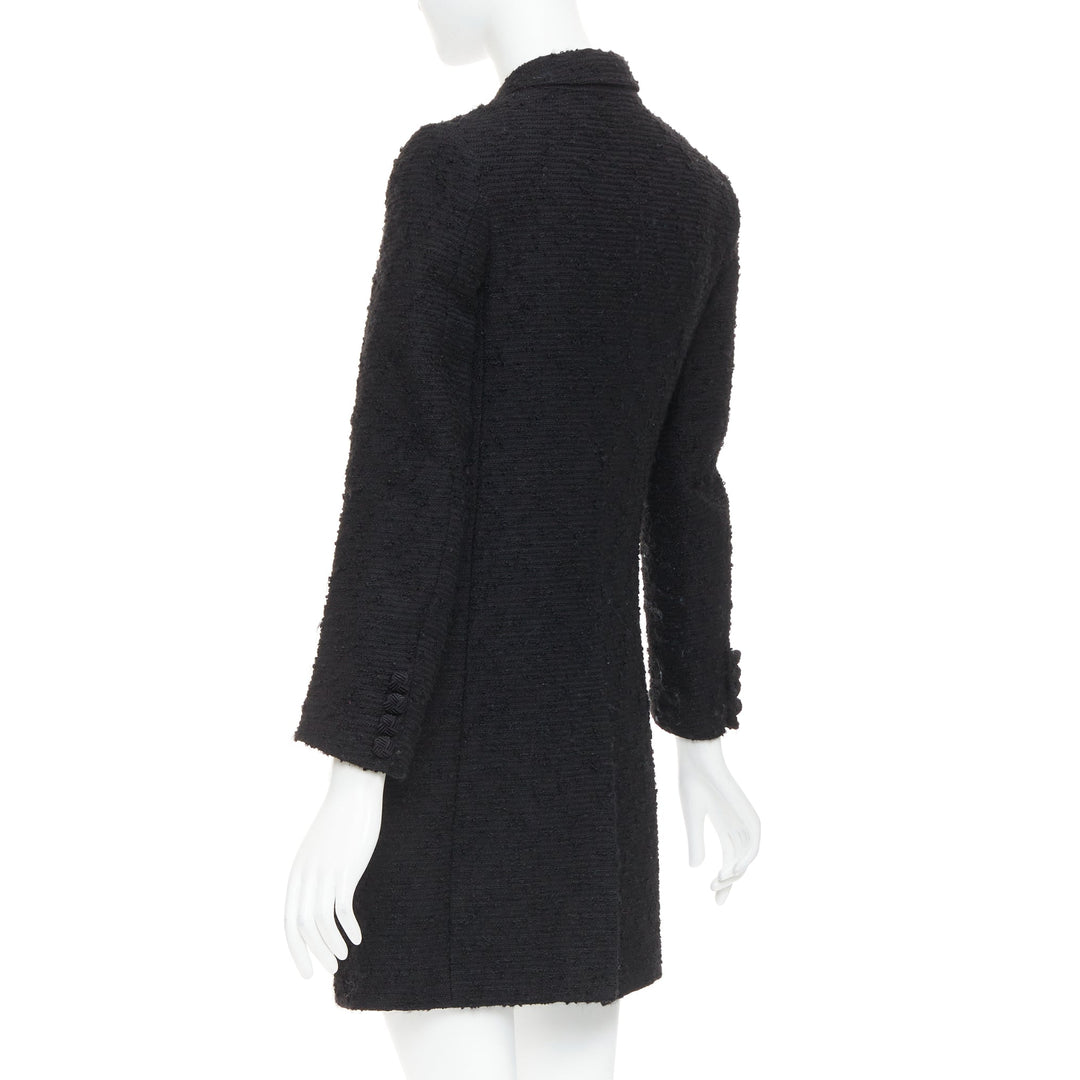 JUNYA WATANABE 2014 black wool tweed flap pocket collared coat XS