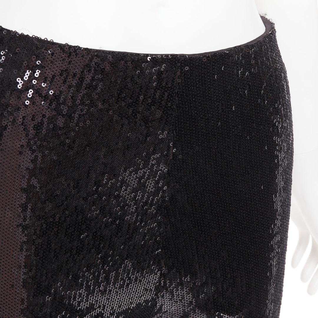 ALEXANDRE VAUTHIER black pailette sequins stretchy legging pants