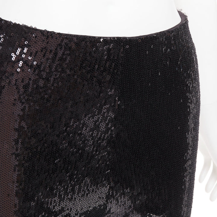 ALEXANDRE VAUTHIER black pailette sequins stretchy legging pants