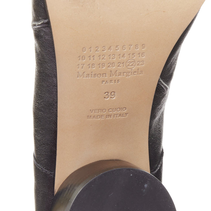 MAISON MARGIELA 2024 Tabi Ballerina 30mm black split toe cylinder heel pump EU39