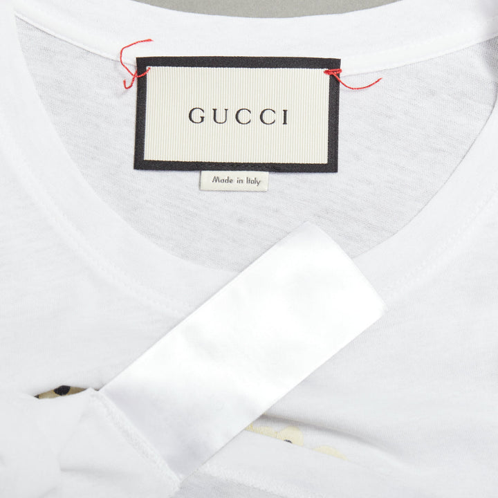 GUCCI L'Aveugle Par Amour white butterfly embroidered tshirt XS