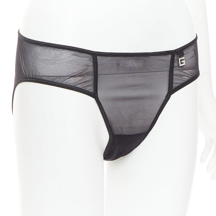 GUCCI Tom Ford Vintage crystal G logo sheer under bottom pants S