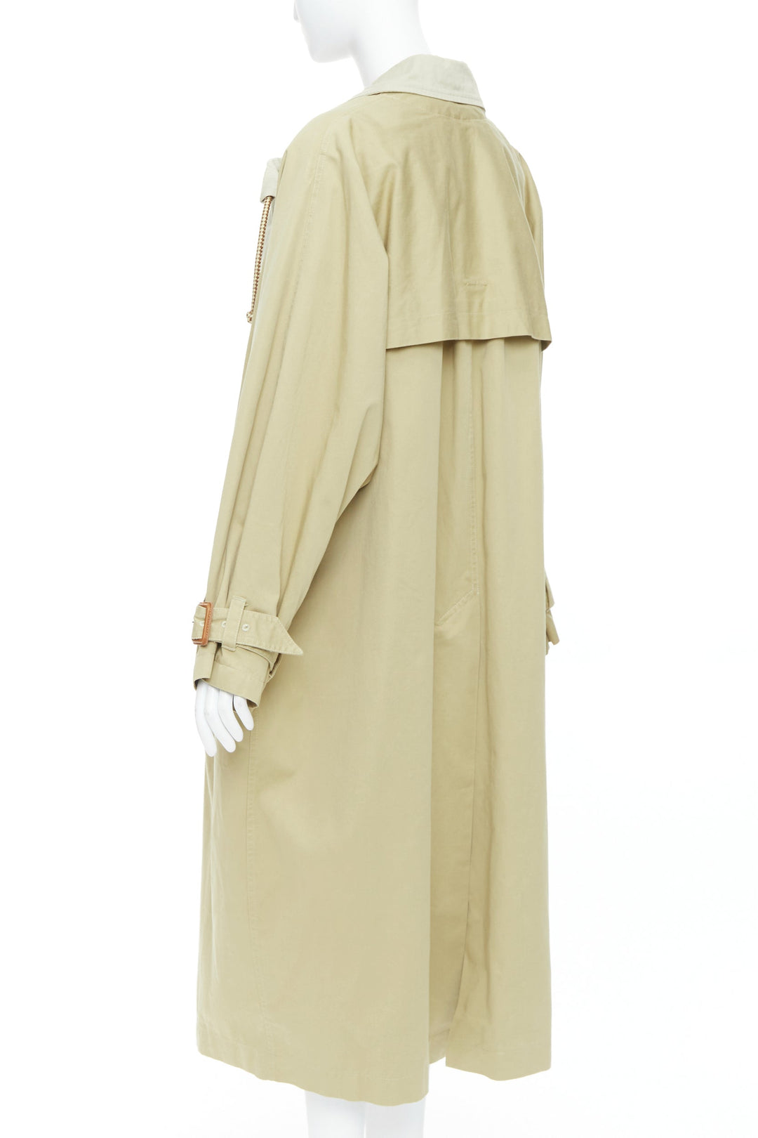 ISABEL MARANT 2023 Runway Ebani beige tone cotton drawstring trench coat FR34 XS