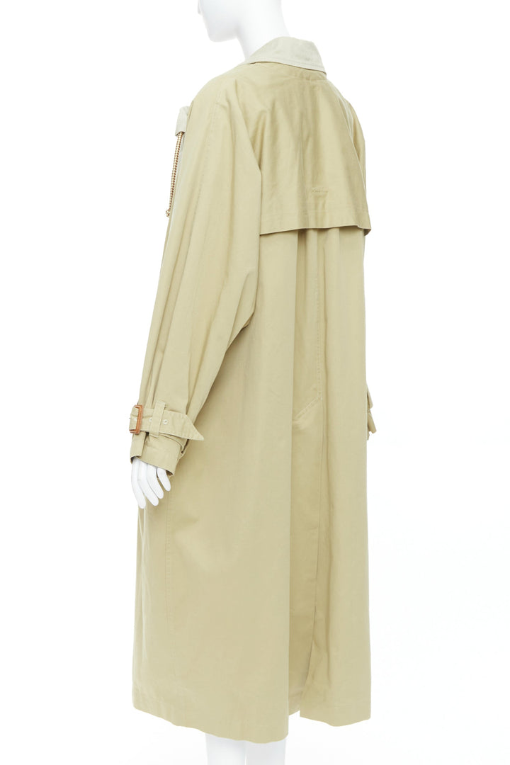 ISABEL MARANT 2023 Runway Ebani beige tone cotton drawstring trench coat FR34 XS