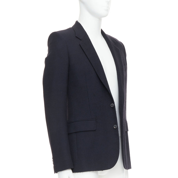 MAISON MARGIELA Line 14 navy wool shoulder padded boxy blazer IT46 S