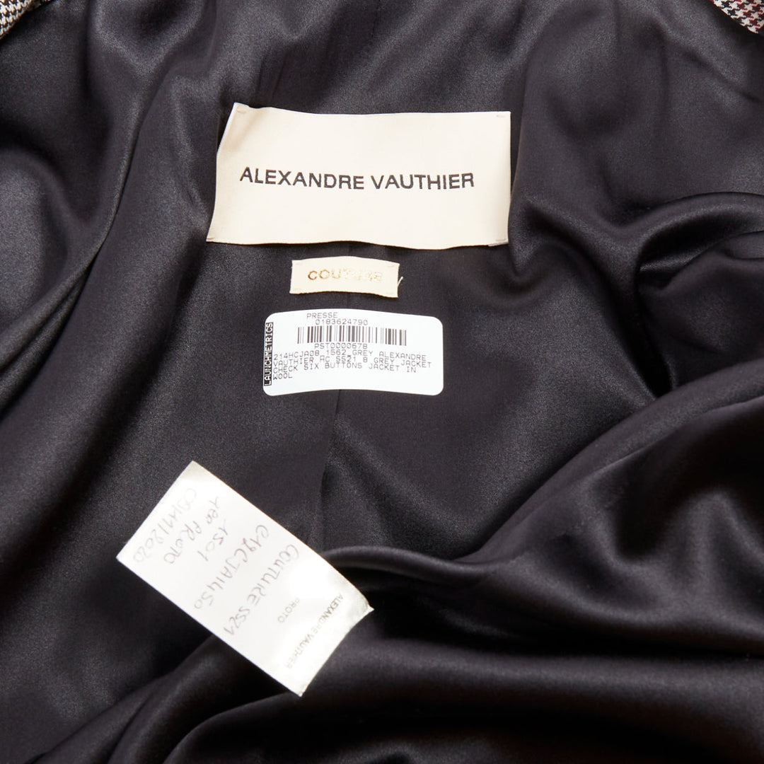 ALEXANDRE VAUTHIER COUTURE SS2021 Runway grey red plaid double breasted blazer