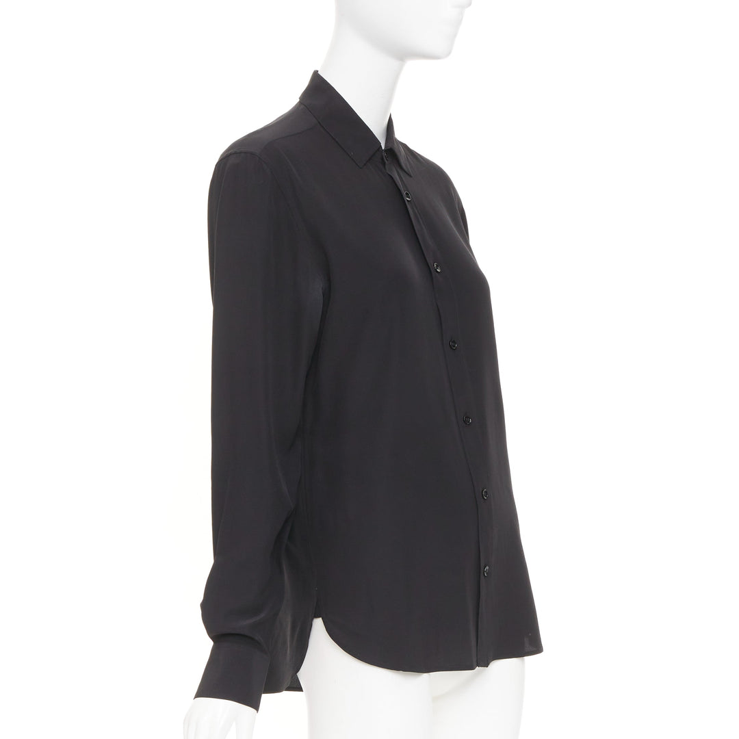 SAINT LAURENT 2015 fluid silk pointed collar button down classic shirt EU 37 XS