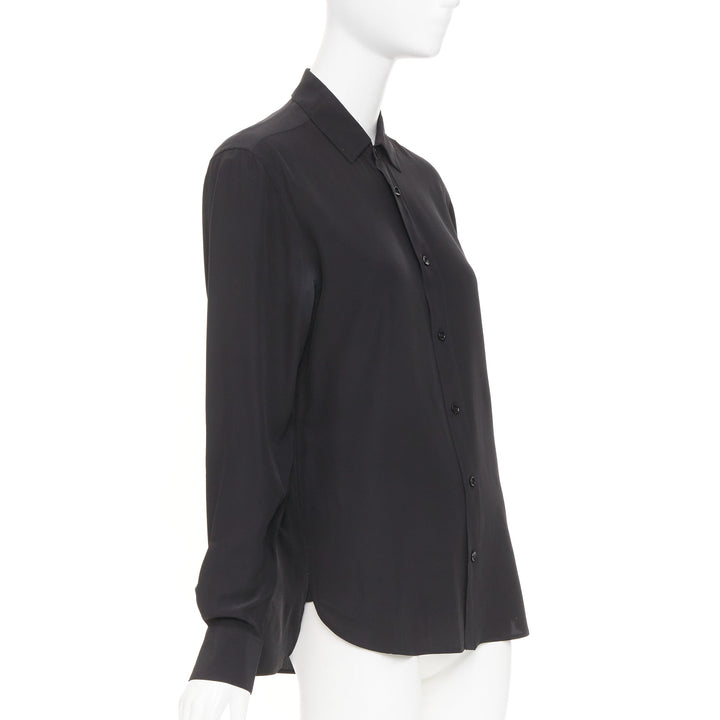 SAINT LAURENT 2015 fluid silk pointed collar button down classic shirt EU 37 XS