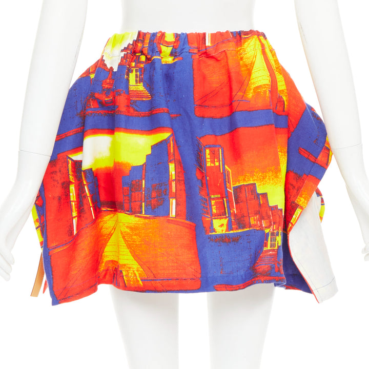 LOUIS VUITTON Salk Institute orange purple exaggerated pocket mini skirt FR34 XS