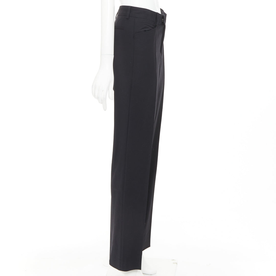 GUCCI Tom Ford black curved pocket high waisted straight leg trousers IT38 XS