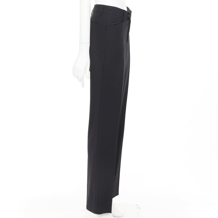GUCCI Tom Ford black curved pocket high waisted straight leg trousers IT38 XS