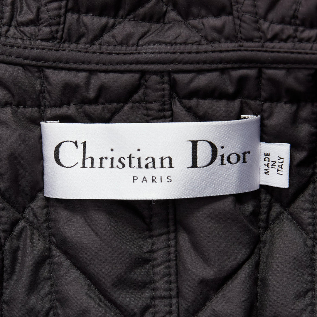 CHRISTIAN DIOR 2022 black white virgin wool Cannage lined bar jacket FR34 XS