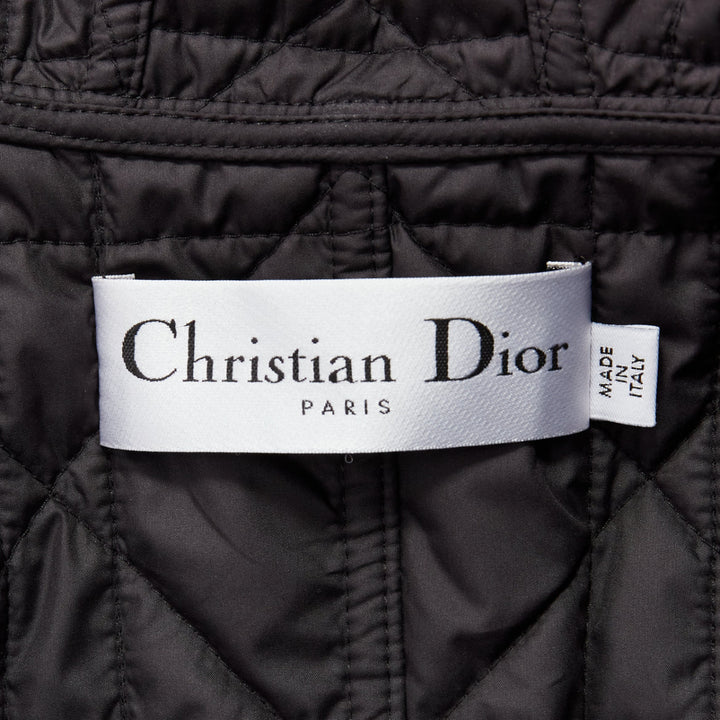CHRISTIAN DIOR 2022 black white virgin wool Cannage lined bar jacket FR34 XS