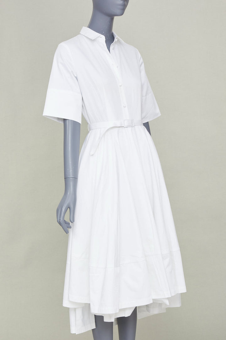 CO COLLECTIONS Essentials white cotton poplin belted asymmetric shirt dress XS