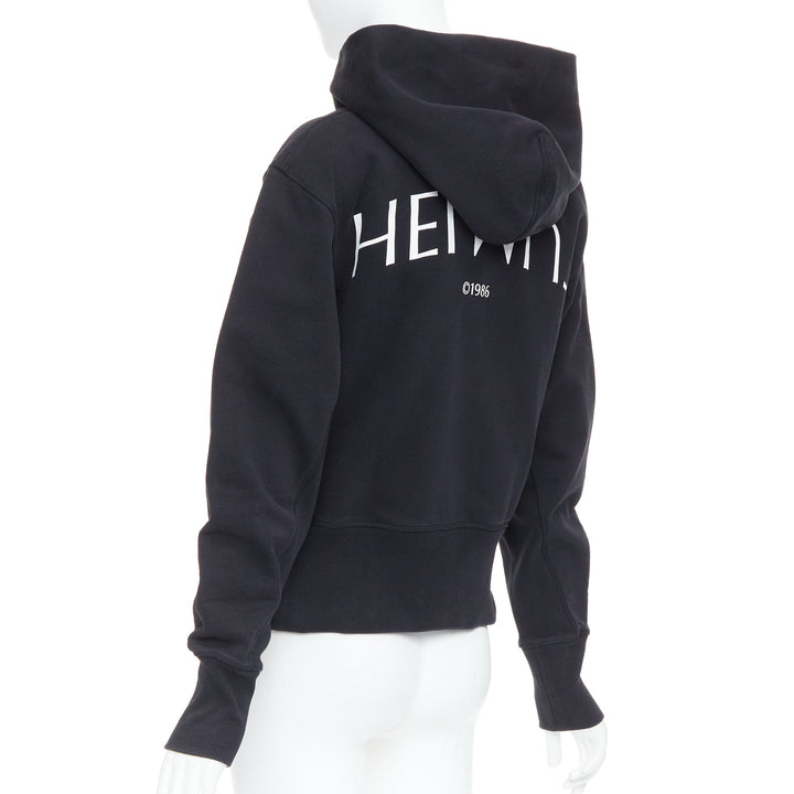 HELMUT LANG L'Apocalypse Joyeuse black cotton unisex cropped hoodie M