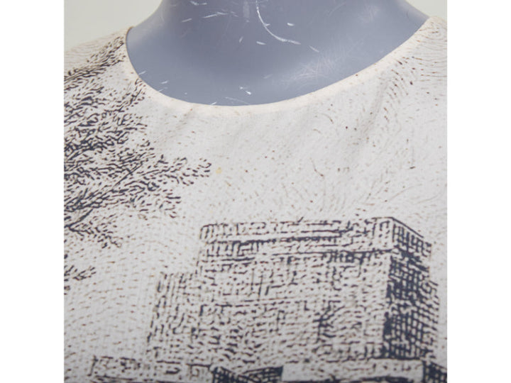 DOLCE GABBANA 2014 100% silk Greek Temple Ruins print sleeveless top IT40 S