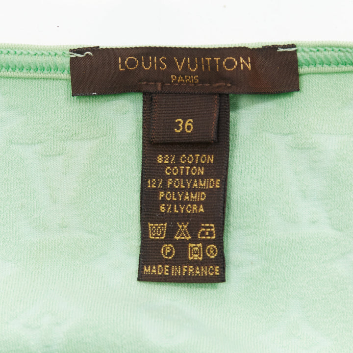 rare LOUIS VUITTON Marc Jacobs gren LV monogram velour crop cardigan FR36 S
