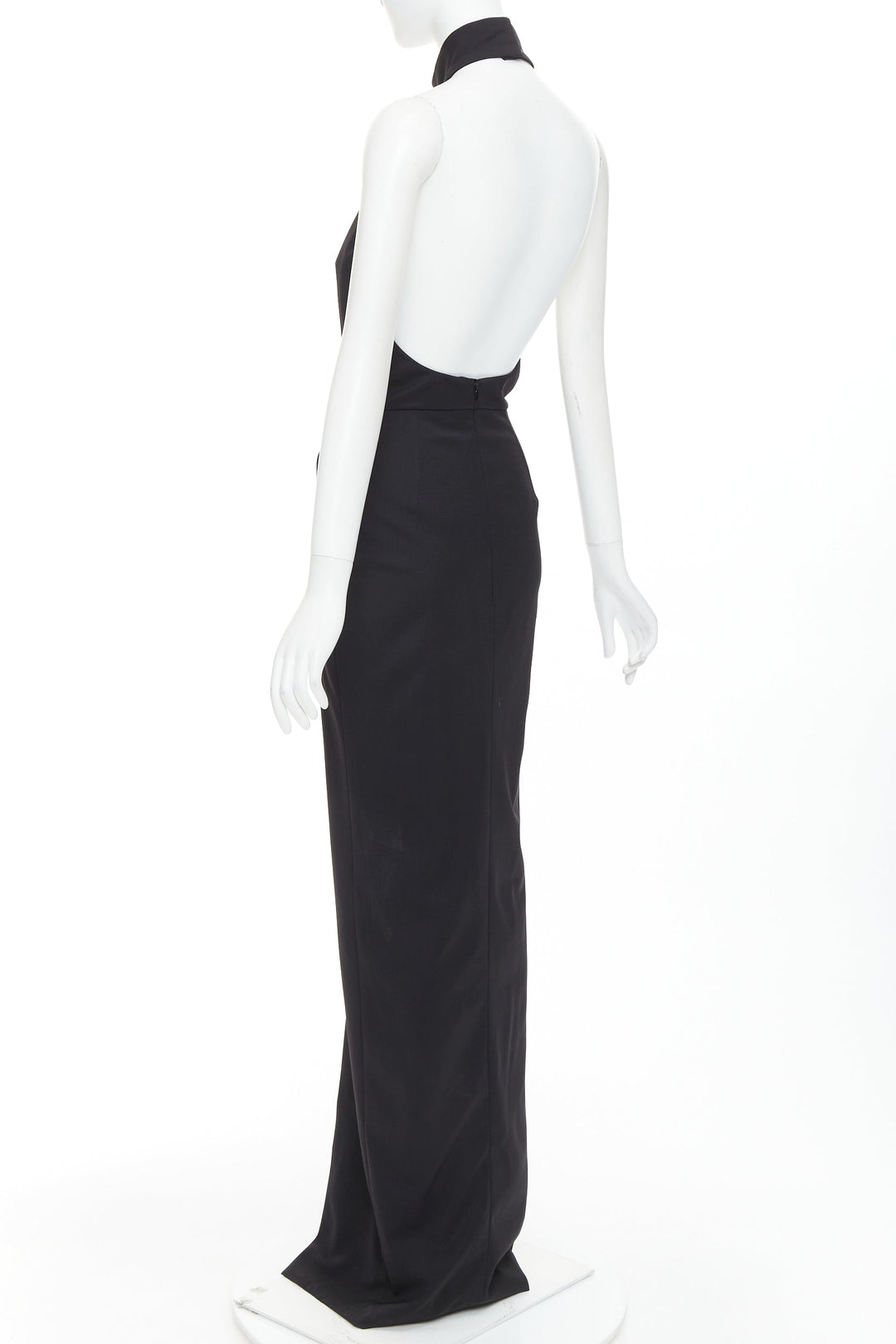 ALEXANDRE VAUTHIER COUTURE AW2018 Runway black high open back slit front gown