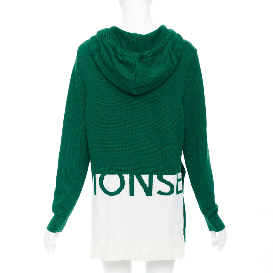 MONSE 2021 Runway green white logo polo  hood sweater mini skirt