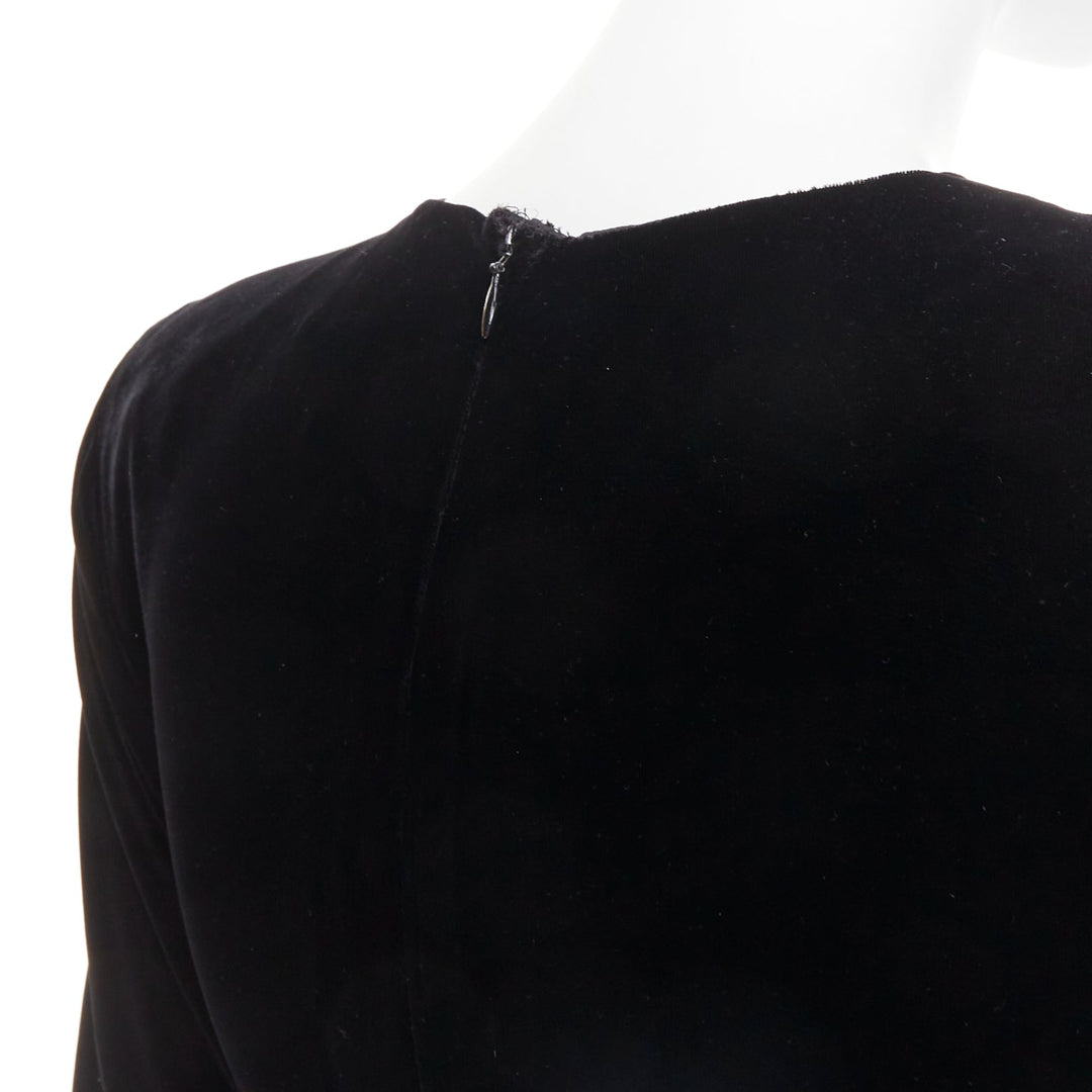 ALEXANDRE VAUTHIER AW2023 Runway black velvet polka dot mini dress