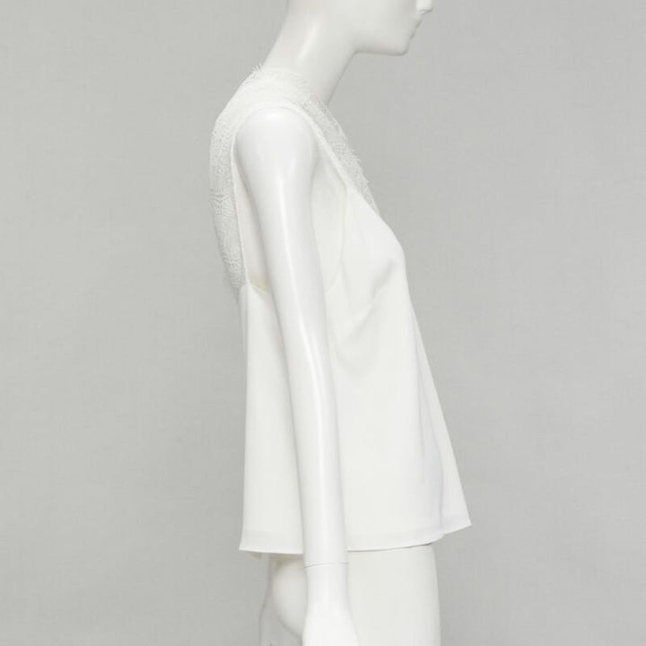 Female mannequin wearing Christopher Esber White Viscose Women Camisole in Size UK10 | Available at JHROP