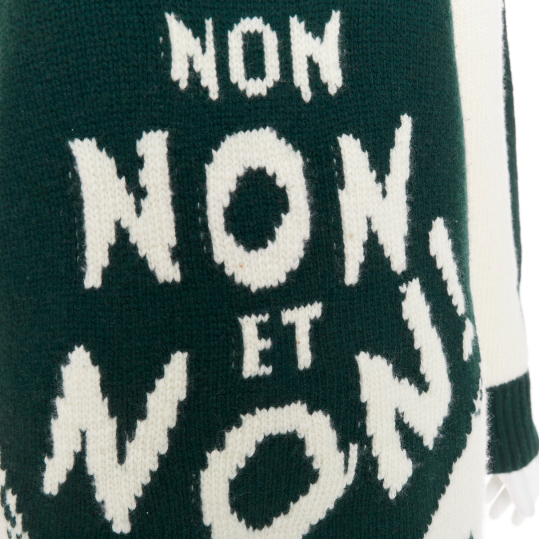 CHRISTIAN DIOR C'est Non cream green wool cashmere oversized sweater FR34 XS