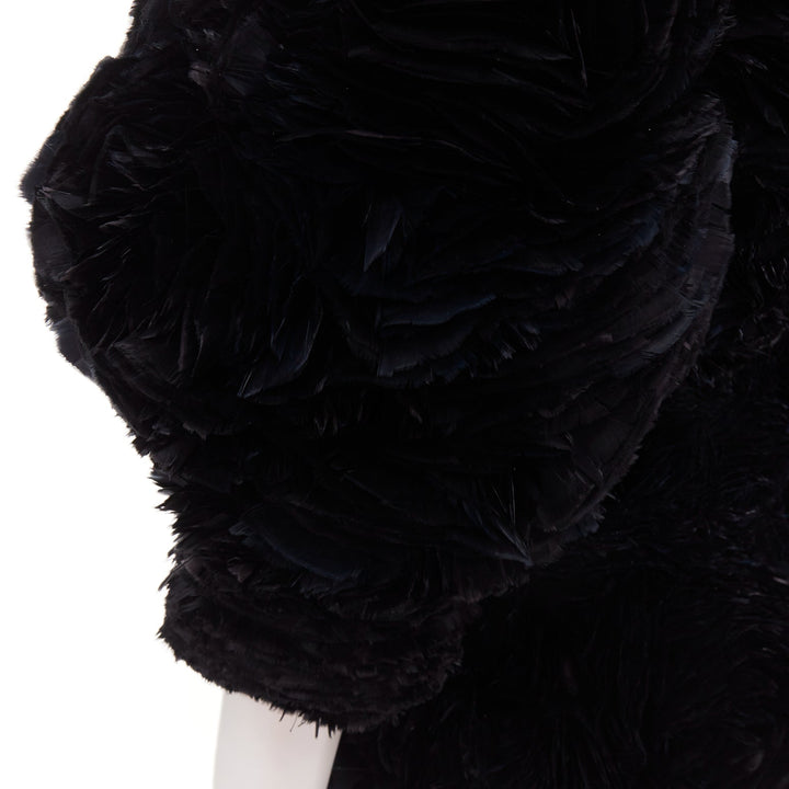 rare ALEXANDRE VAUTHIER COUTURE SS2020 Runway Lemarie laser cut feather dress