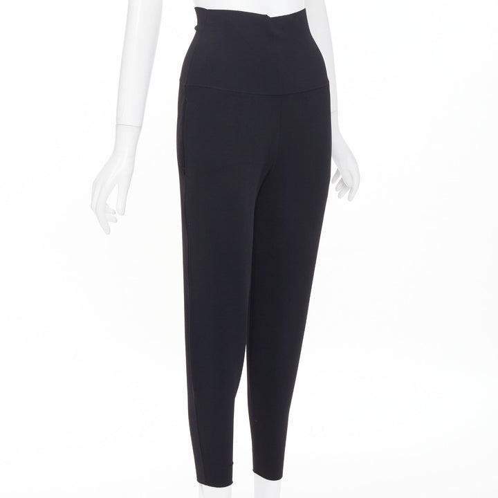 STELLA MCCARTNEY 2014 black knit rayon blend high waisted harem pants IT34 XXS