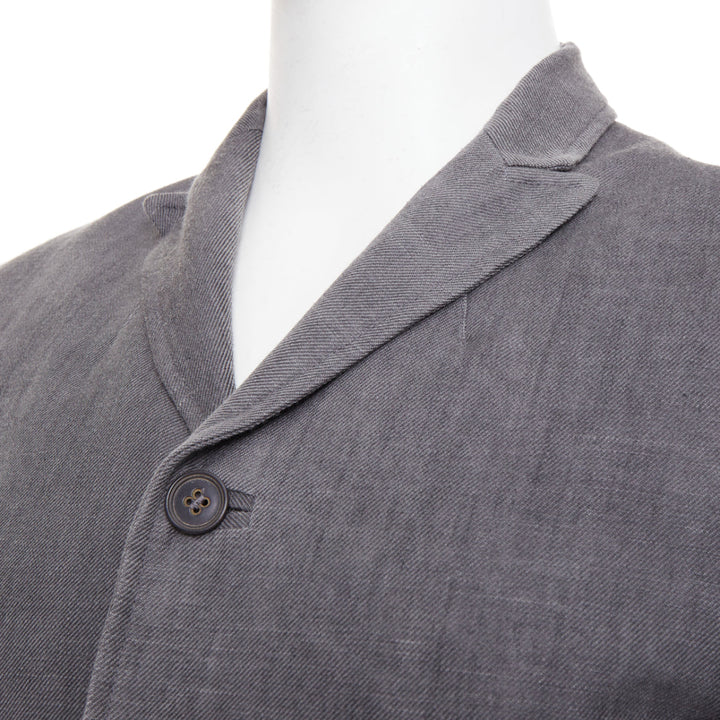 JOHN VARVATOS 2015 high break notch lapel textured button grey jacket EU44 XS