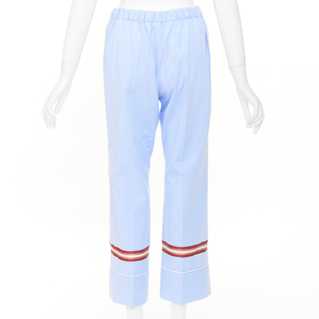 NO. 21 red stripe light blue cotton blend button shirt pants set IT42 M