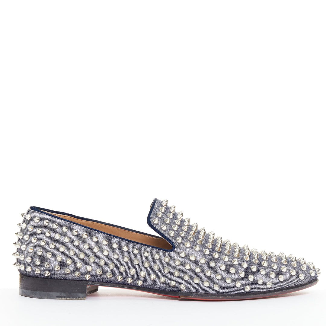 silver spike dress shoes Amazon.com | FERUCCI Men Silver Spikes Slippers Loafers Flat with Crystal GZ Rhinestone (5)