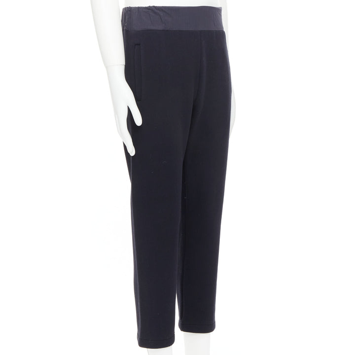 BOTTEGA VENETA navy cotton blend contrast waist bant jogger sweat pants IT44 XS
