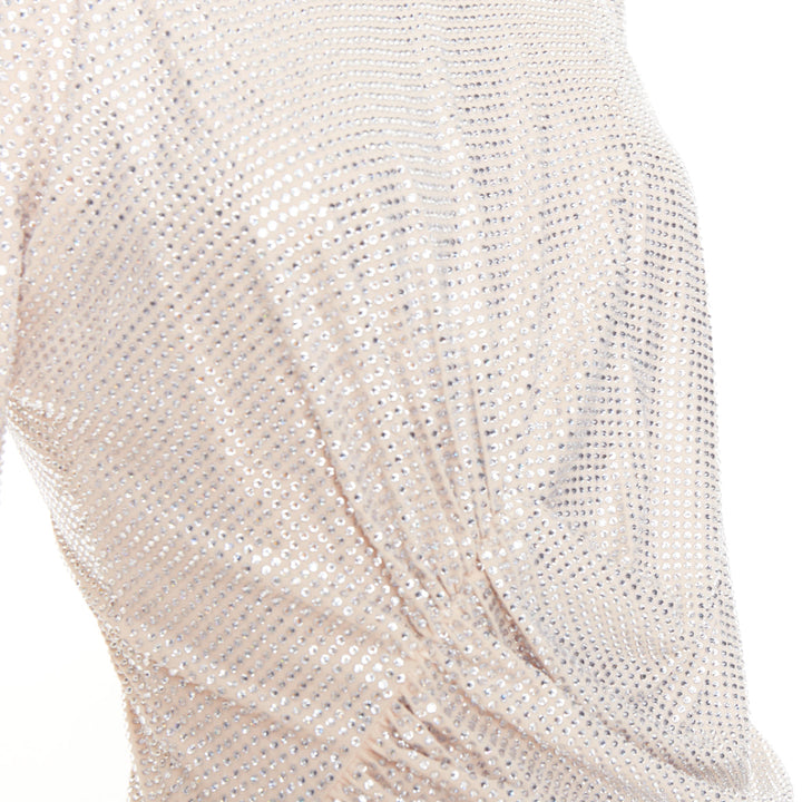 ALEXANDRE VAUTHIER AW2022 Bridal ivory diamond crystal asymmetric draped dress